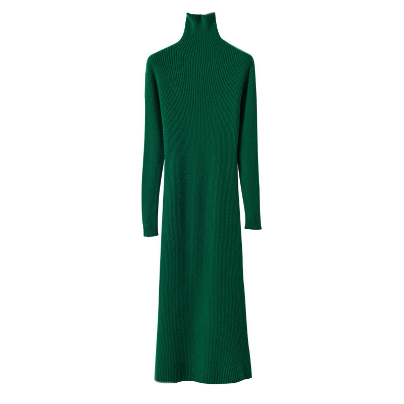 秋冬款100%羊毛衫女高领中长款过膝连衣裙抽条针织毛衣宽松羊绒衫,淘宝优惠券,粉丝福利购,淘宝优惠卷