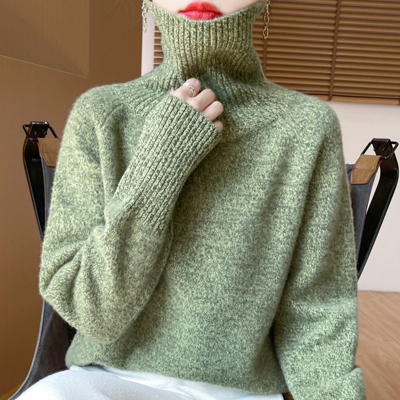 秋冬100%纯羊毛衫女高领加厚花纱针织毛衣宽松长袖保暖羊绒衫打底,淘宝优惠券,粉丝福利购,淘宝优惠卷