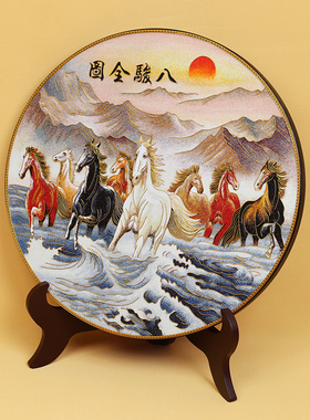 手工艺礼品掐丝入户玄关碳盘摆件