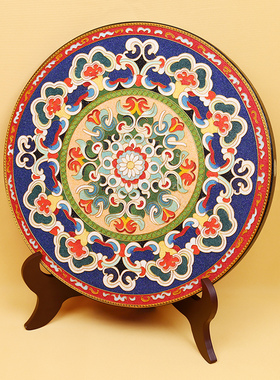 客厅吉祥坐盘掐丝珐琅彩碳盘