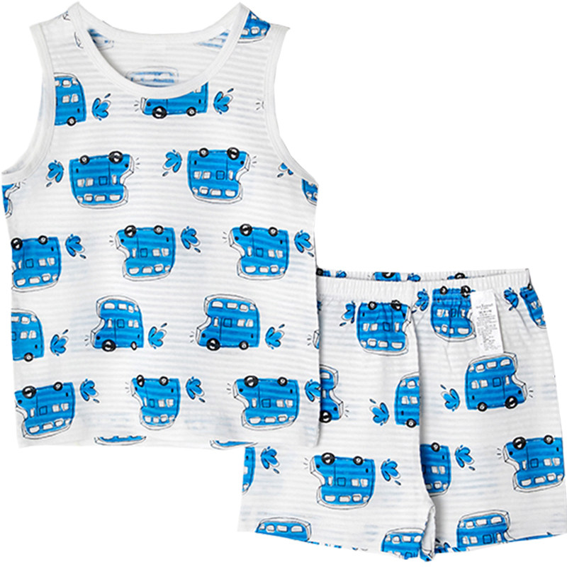 韩国儿童家居服春夏竹节棉幼儿男童女童宝宝小童内衣纯棉睡衣套装,淘宝优惠券,粉丝福利购,淘宝优惠卷