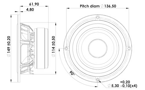 丹麦 绅士宝 scanspeak 15W/4434/8434G00 5.5寸发烧中低音喇叭 - 图3