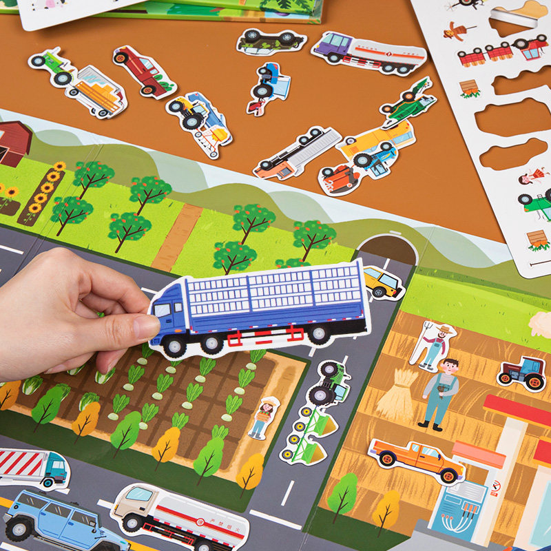 撕不烂、反复贴  阔步 儿童全景磁力贴画书 双重优惠折后￥14.8包邮 多款主题可选