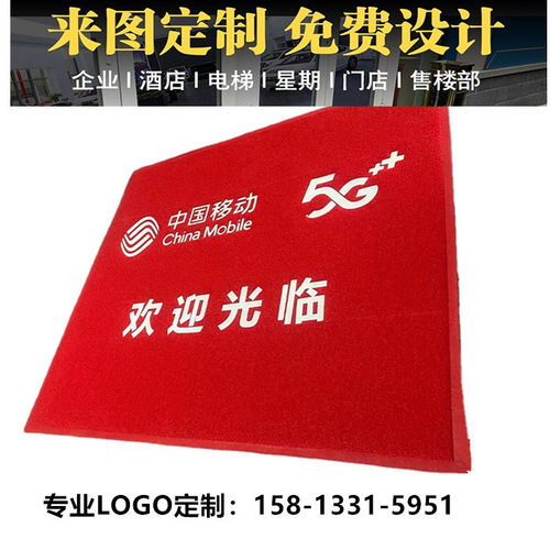 PVC丝圈地毯脚垫印字广告迎宾入户电梯酒店公司商用售楼处防滑 - 图0