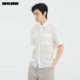 Lilan official micro-wide textured striped short-sleeved shirt for men