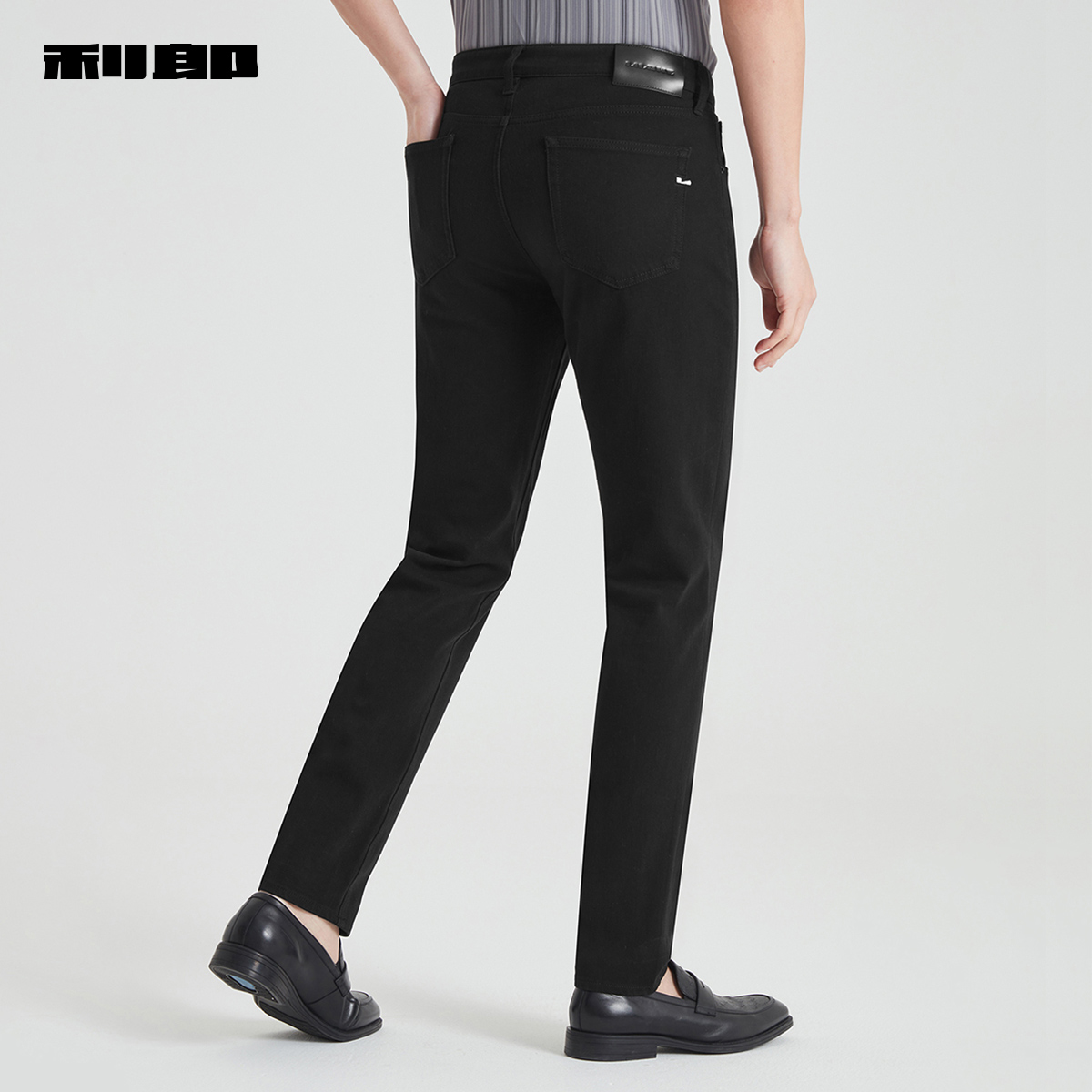 【科技黑】利郎官方黑色男士牛仔裤 利郎牛仔裤