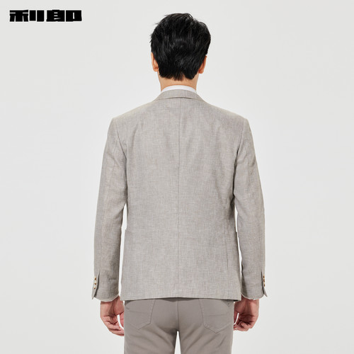 【亚麻汉麻】利郎官方 休闲西服男士春季新款薄款纯色商务外套男 - 图2