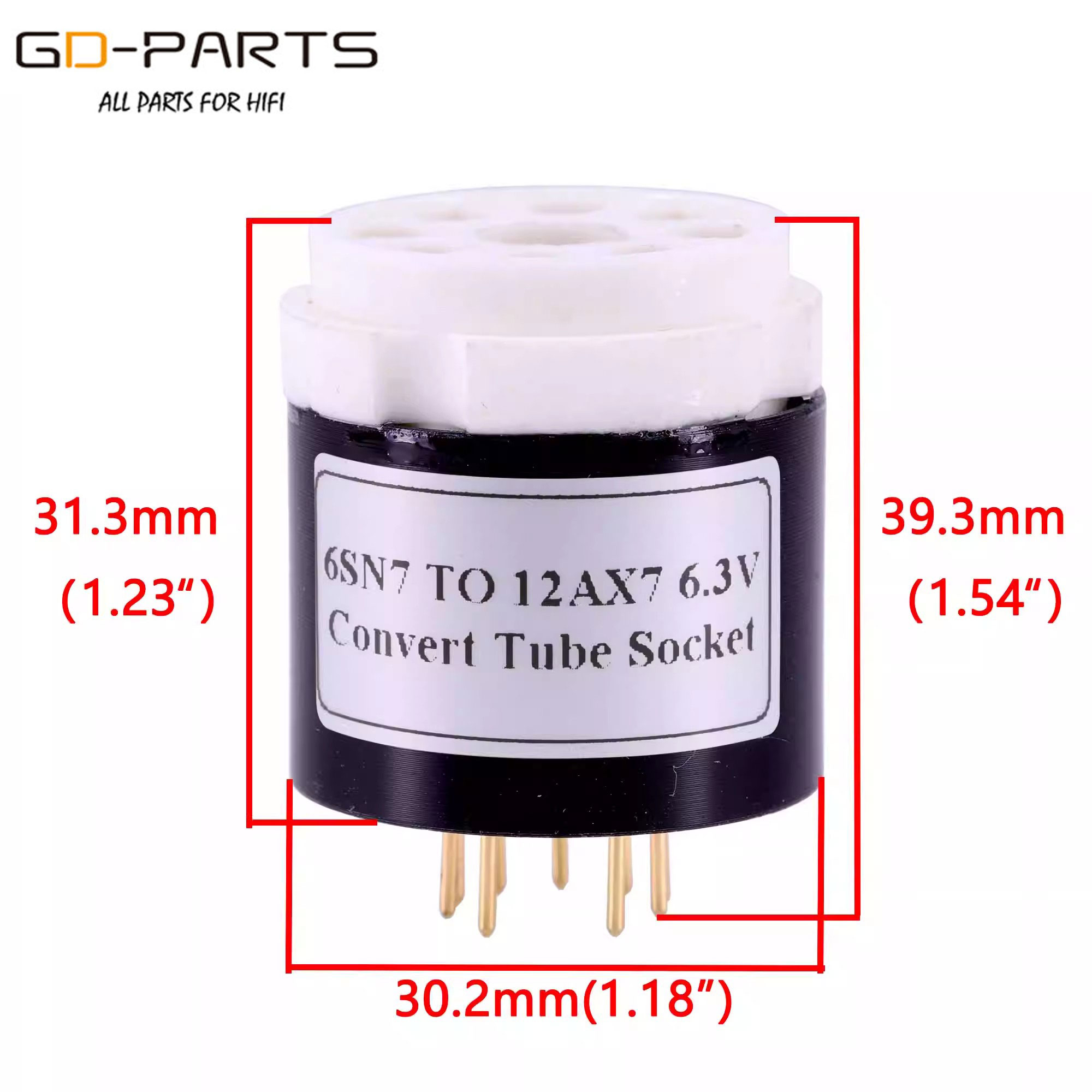 电子管转换座6SL7 6SN7转12AX7 12AU7 ECC82 ECC83电压6.3V管插座 - 图2