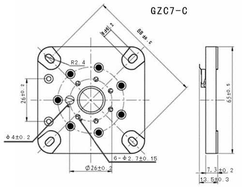 GZC7-C-G电子管座镀金平板 6C33 FU29 FU19 FU32 FU30 FM30电子管 - 图1