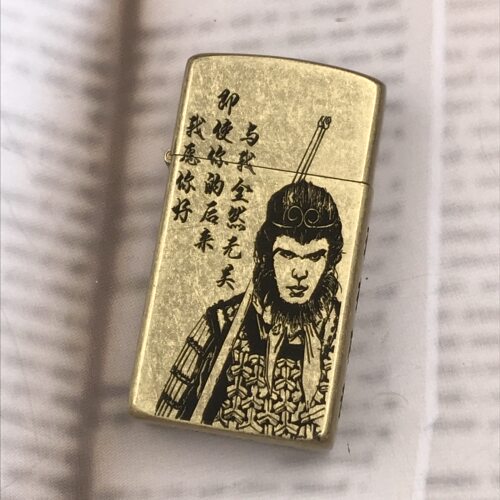 祝融 佐罗909原铜滚花纤巧窄机窄版煤油防风复古打火机送男友礼品 - 图0