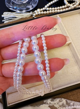 日系轻奢合金贝珠镀金女