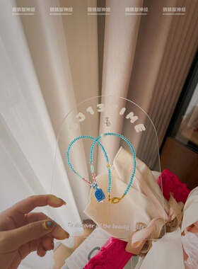 神经手作孤品 小众设计感手工串珠捷克琉璃海洋风项链ins风高级感