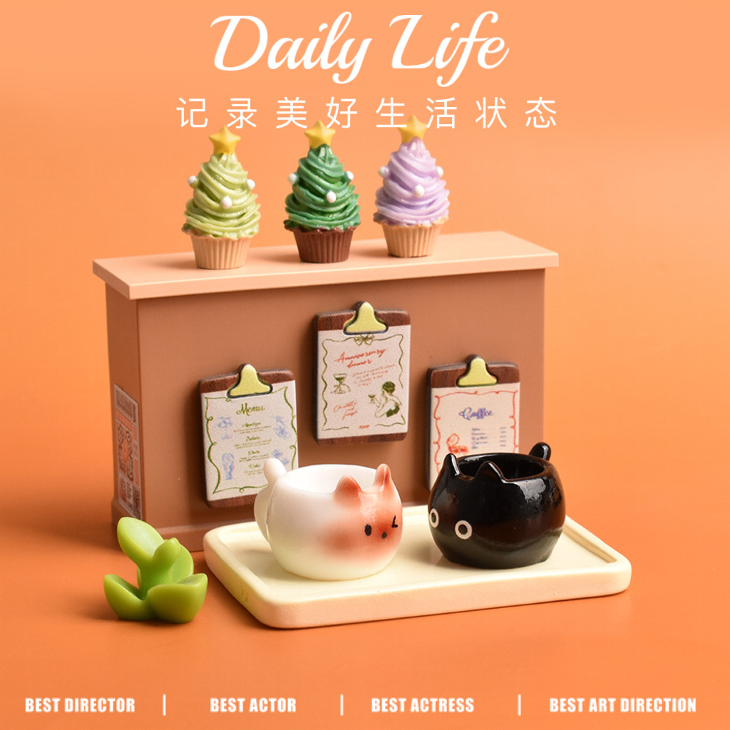 YQT迷你水杯卡通猫咪茶杯仿真陶瓷杯微缩世界场景布置减压玩具,淘宝优惠券,粉丝福利购,淘宝优惠卷