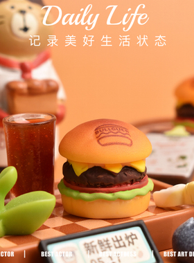 DIY树脂食玩仿真汉堡直播专供迷你汉堡diy包挂件场景微缩食玩配件