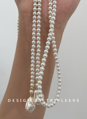 极光丝带挂脖项链长款轻奢小众女款多层颈链女锁骨链爆款配饰