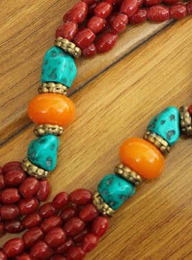 百搭花卉长款植物配饰民族风毛衣链项链挂件衣服吊坠复古棉麻包邮