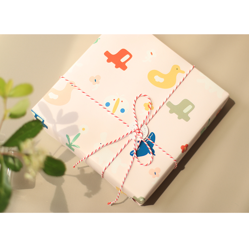 sixcoins 原创设计可爱街道所粉色可爱生日礼品礼物包装纸 - 图3