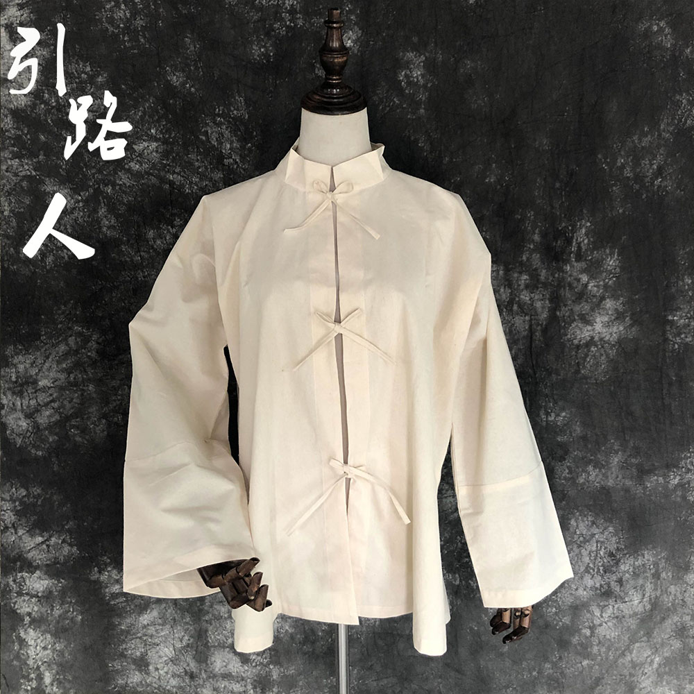 纯棉传统孝衣对襟系带孝服长袖上衣丧服男女出殡衣服包邮 - 图2