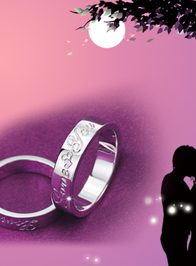 925银刻字日韩风情侣戒指定制