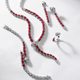 New personalized spirit snake cultivation color treasure set S925 silver inlaid cultivation emerald snake-shaped necklace ring for women