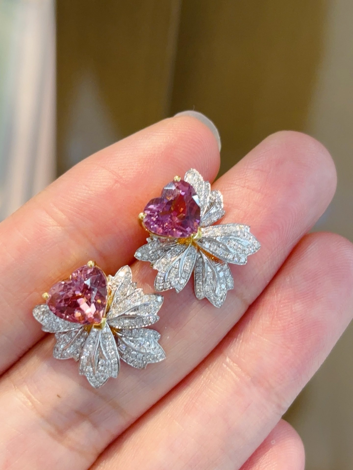 18K卢比莱碧玺耳钉主石3.8克拉 重4.4克 配镶钻石,淘宝优惠券,粉丝福利购,淘宝优惠卷