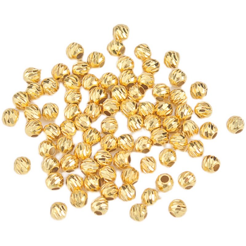 DIY珍珠配件 S925纯银爆闪珠不过敏不褪色串珍珠纯银搭扣珠小金珠,淘宝优惠券,粉丝福利购,淘宝优惠卷