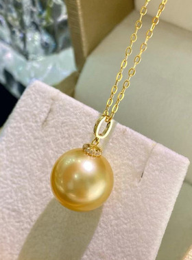 DIY珍珠配件G18K黄白金吊坠空托