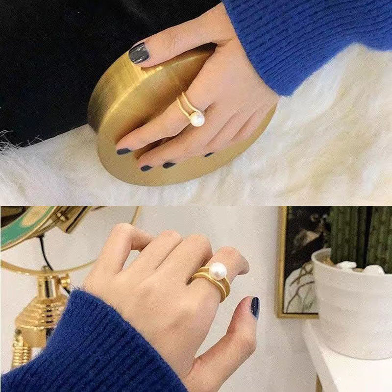 DIY珍珠配件 S925纯银戒指空托 时尚版指环银饰托女 配7-8mm圆珠,淘宝优惠券,粉丝福利购,淘宝优惠卷