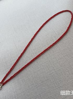 天然红尖晶锁骨链2024新款