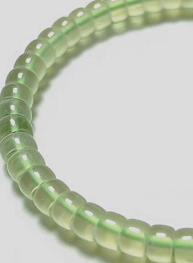 天然葡萄石直切水晶手链女绿色药片串珠小众复古设计款简约手饰