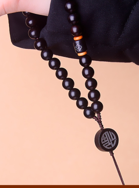 黑曜石祥云如意原创本命年银项链