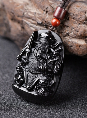 天然黑曜石真武大帝吊坠男女项链玄天上帝挂件生肖吉祥转运辟X诶