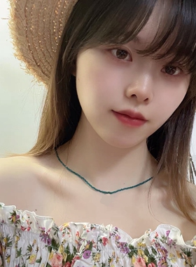 玛瑙祖母绿尖晶石女项链简约特色