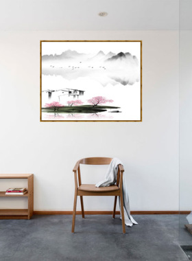 济南新中式风水墨上翻装饰画