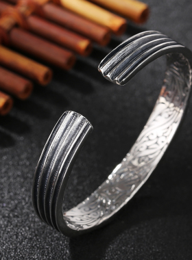 男士上帝之眼开口复古雕花手镯