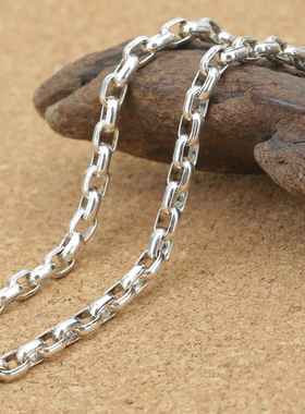 3mm环扣环项链银饰纯银