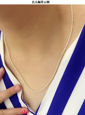 s925银饰韩版圆佛珠男女细项链