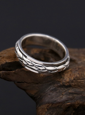 s925纯银饰品单瓣麻绳转动时运