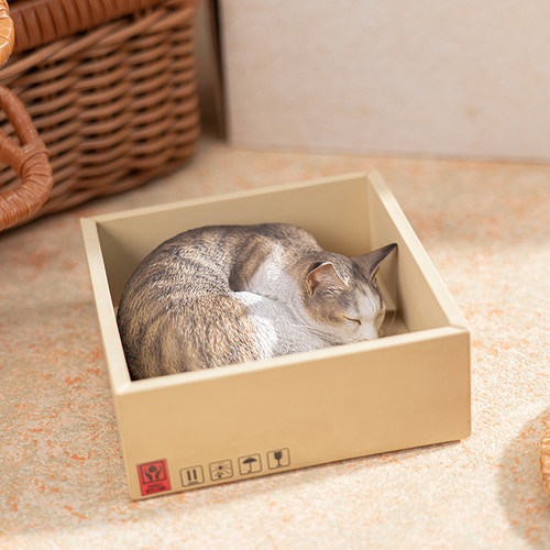 末那末匠丨森口修《森口修の猫之睡眠团猫-狸花猫》写实猫咪雕像 - 图0