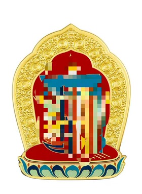 新款十相自在车载家居装饰品彩绘吉祥摆件铜卡礼盒装送礼门贴