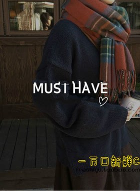 新年好礼拼色格纹大围巾