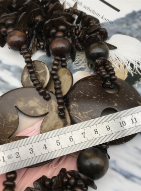 木质套头防过敏复古沙滩项链棉麻