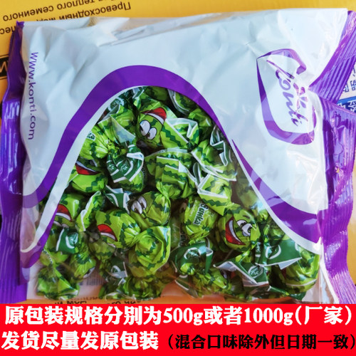 俄罗斯konti罗尼软糖果汁夹心爆浆软糖1000g野果草莓味西瓜味软糖 - 图2