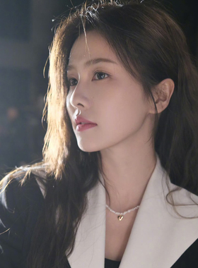 白鹿同款爱心珍珠项链