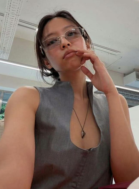 Jennie同款项链vintage复古做旧猫眼石中古设计感眼睛吊坠毛衣链