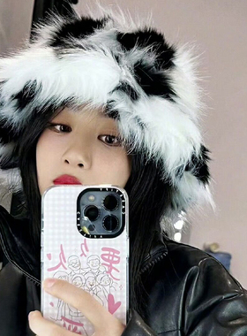 杨紫同款毛绒渔夫帽女