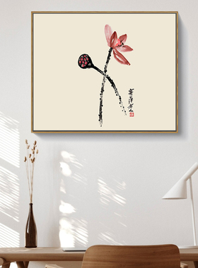 中式花鸟电表箱遮挡挂画