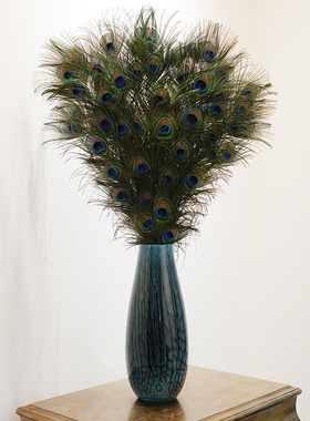 花青兰束口粉金琉璃花瓶家居装饰艺术摆件玄关水培插画花器L37L