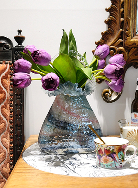 3D仿真提拉米把束郁金香摄影道具客厅餐桌家居陈列装饰花艺摆件