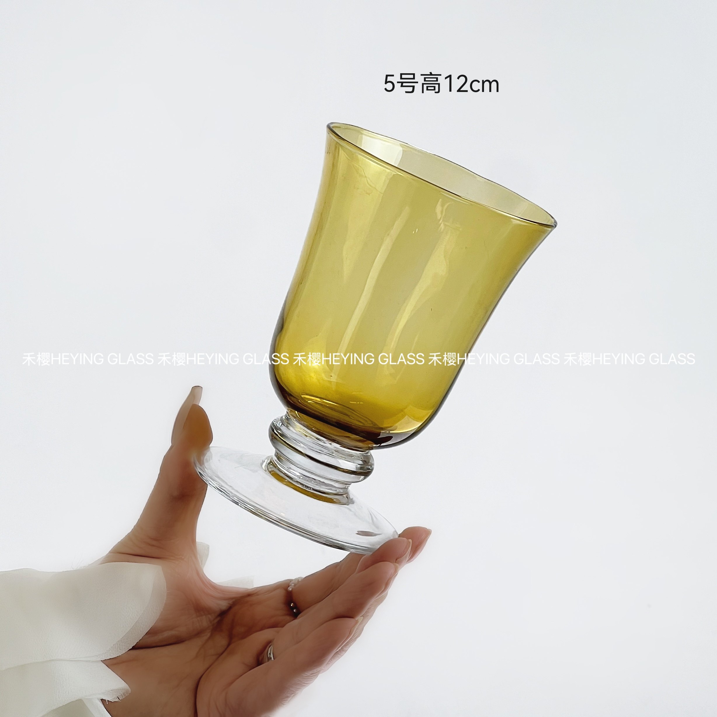 36禾樱中古出口法式ins小众红酒杯黄色玻璃水杯手工网红创意,淘宝优惠券,粉丝福利购,淘宝优惠卷